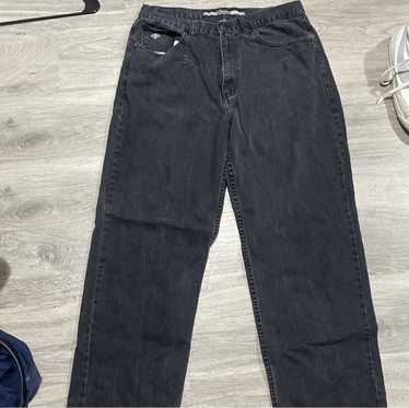Custom made Louis Vuitton World Tour Patches Jeans Black Cotton Elastane  ref.163171 - Joli Closet