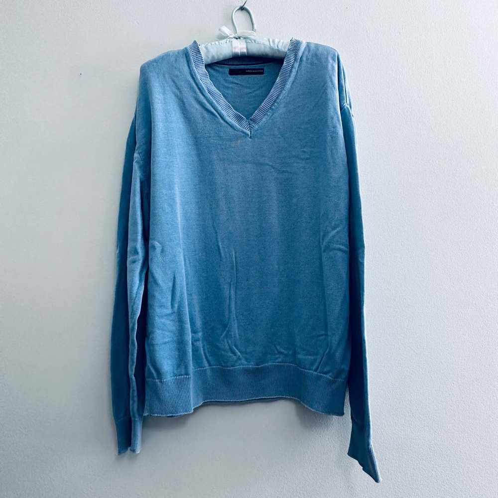 Greg Norman Greg Norman blue vneck cotton sweater - image 2