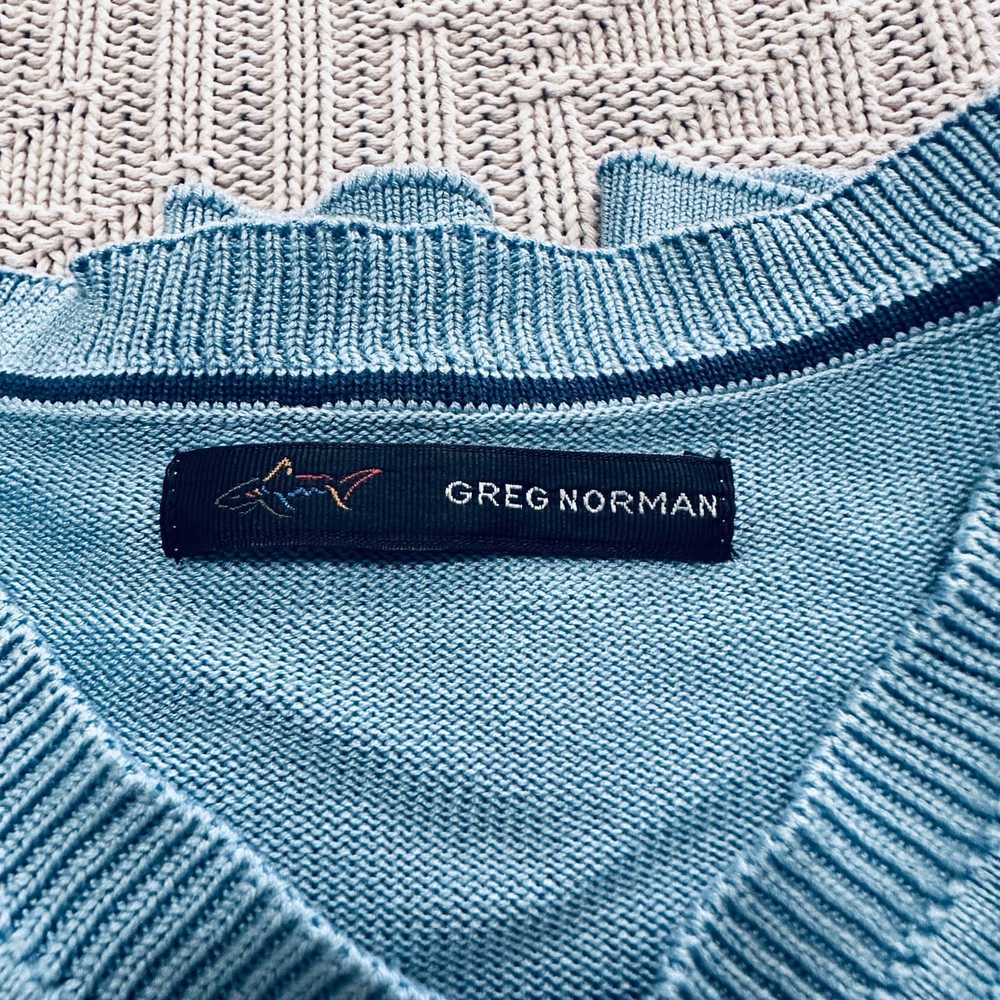 Greg Norman Greg Norman blue vneck cotton sweater - image 4