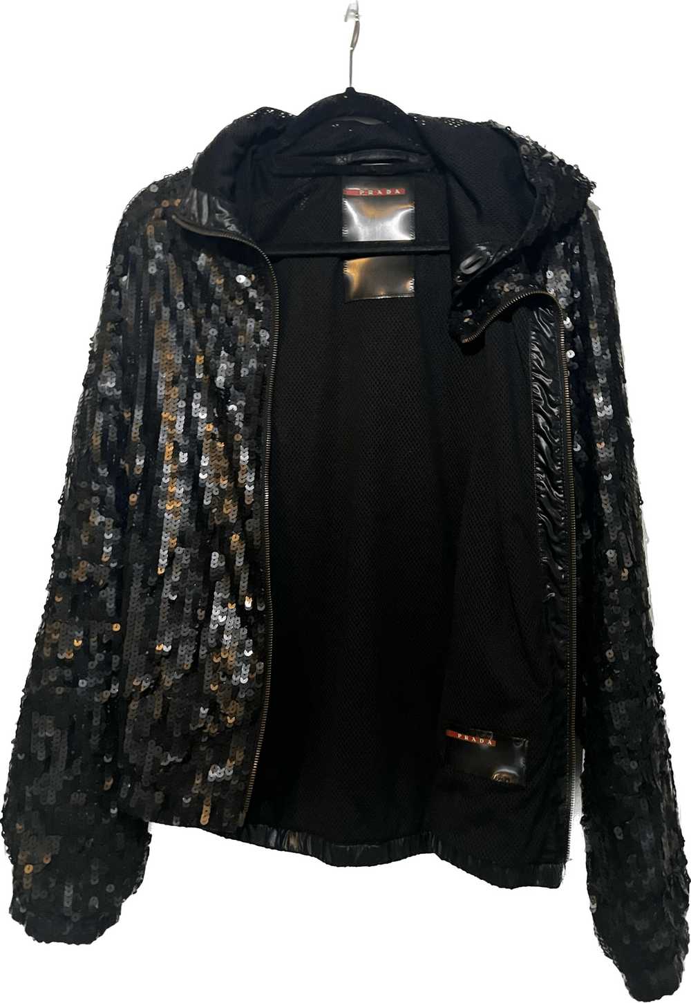 Prada Prada Sequin-Embellished Zip-Front Jacket - image 1