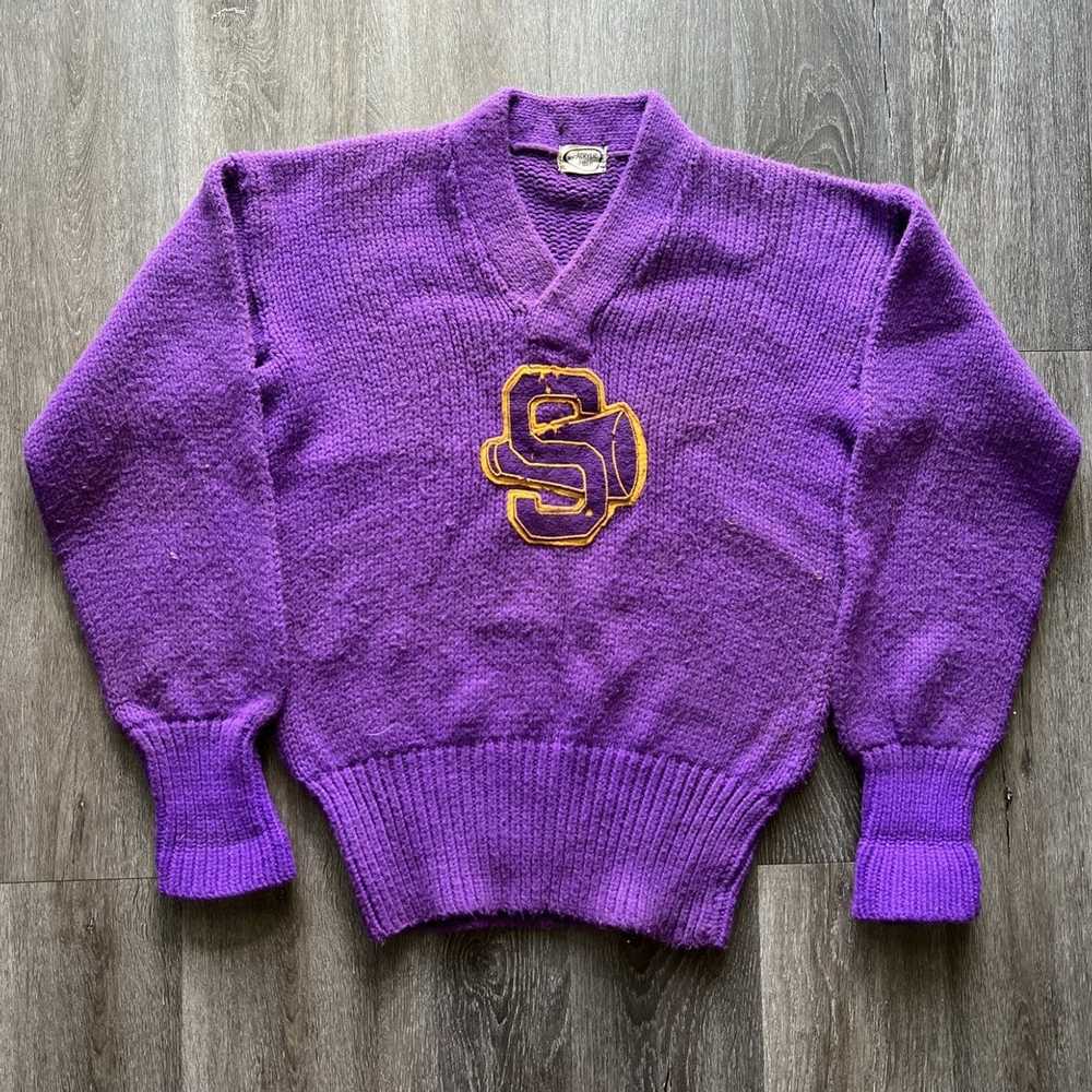 Vintage Rare Vintage 1950s Cheerleader varsity purple… - Gem