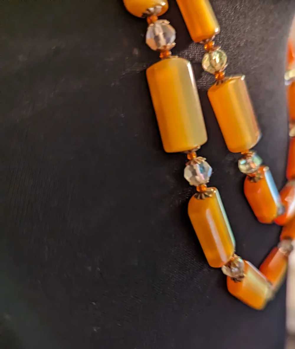 Cantaloupe Orangy Lucite Necklace - image 2