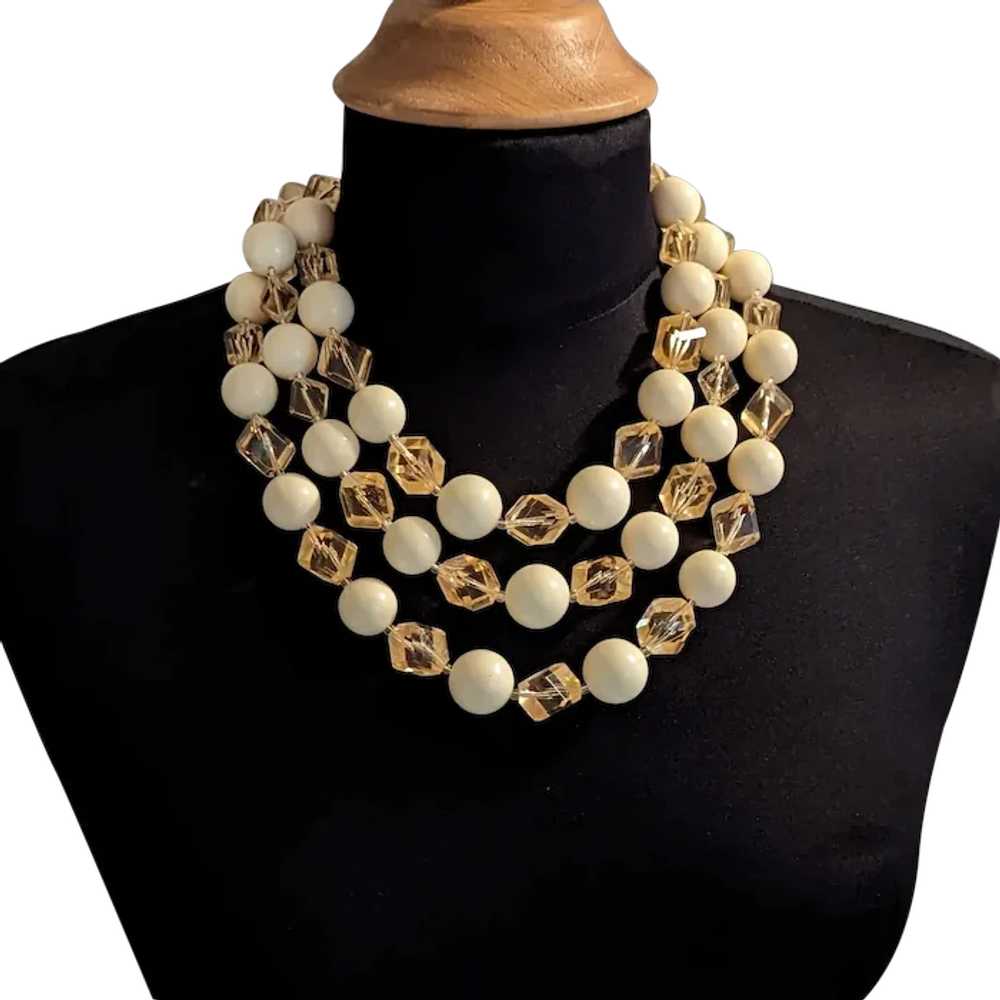 Extra Large Lucite and Baubles Bib Necklace - image 1