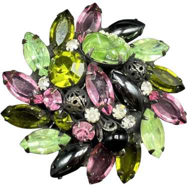 Juliana Pink & Green Brooch - image 1