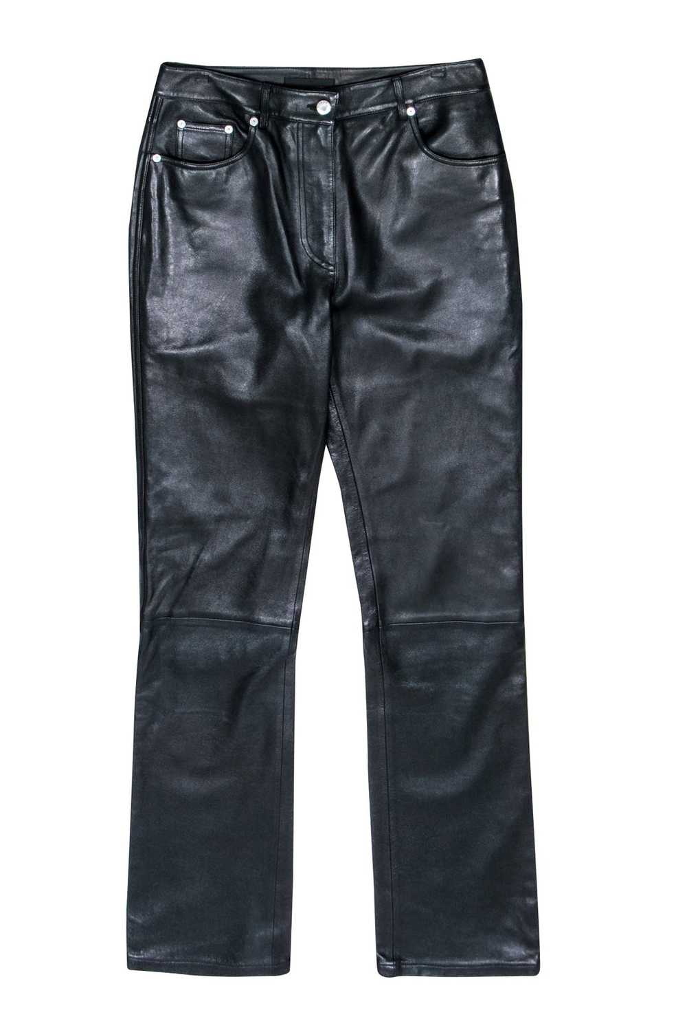 Helmut Lang - Black Leather Pants Sz 6 - image 1