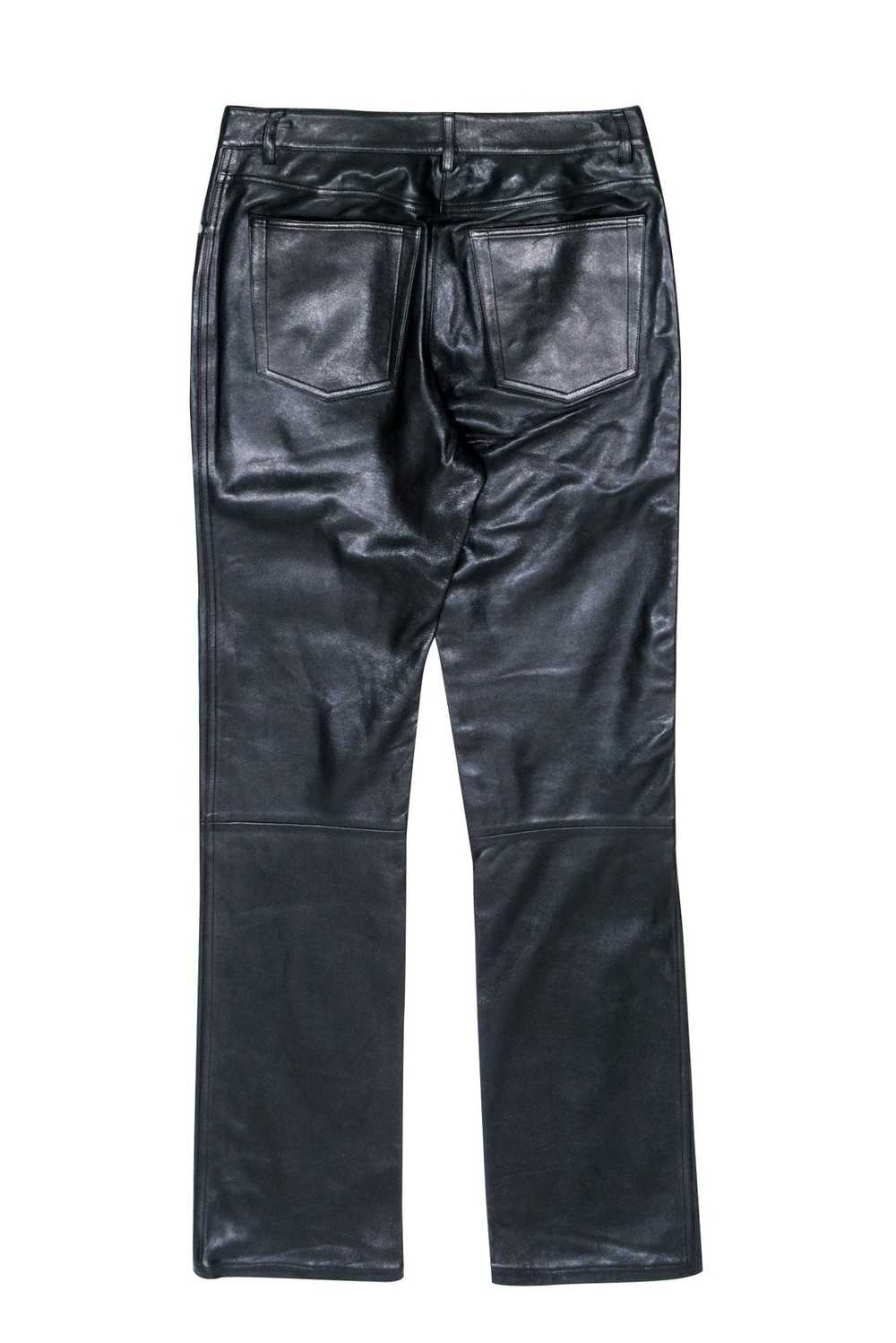 Helmut Lang - Black Leather Pants Sz 6 - image 2