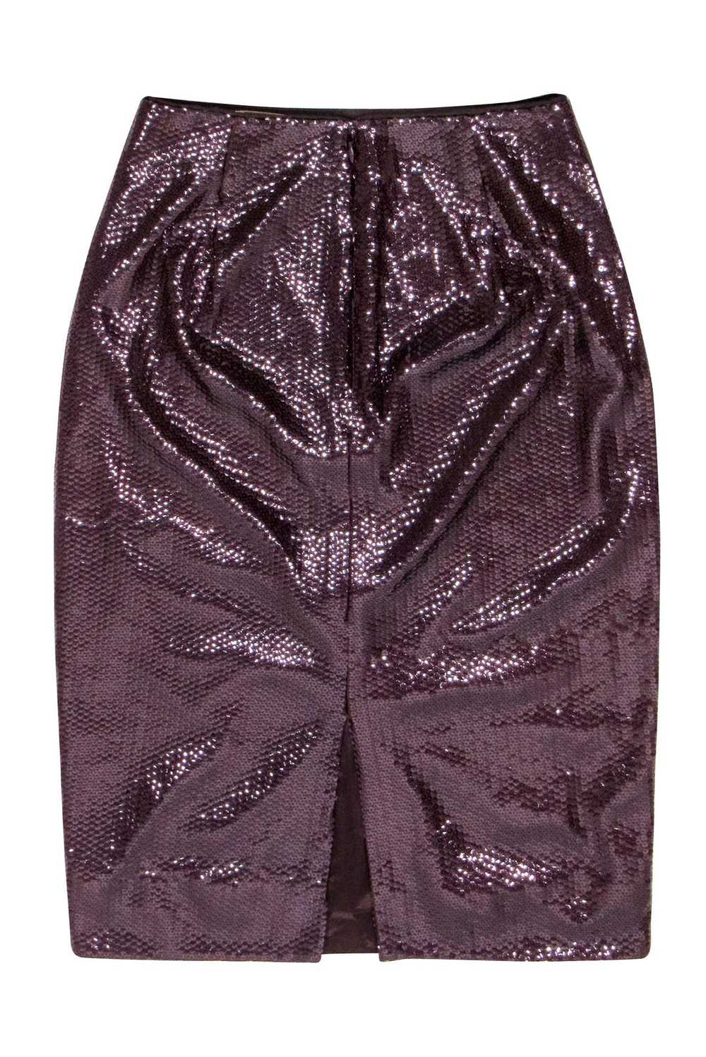 J.Crew Collection - Maroon Sequin Pencil Skirt Sz… - image 2