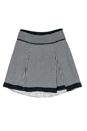 Sportmax - Black & Cream Hounds Tooth Pleated Ski… - image 1