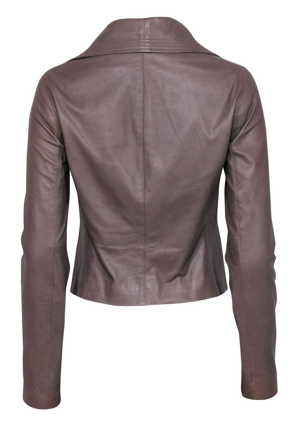 Vince - Taupe Moto Leather Jacket Sz S - image 3