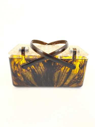 50s Lucite Marled Box Bag