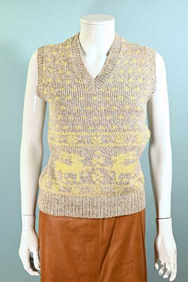 Vintage Knit Deer Snowflake Pullover Vest M