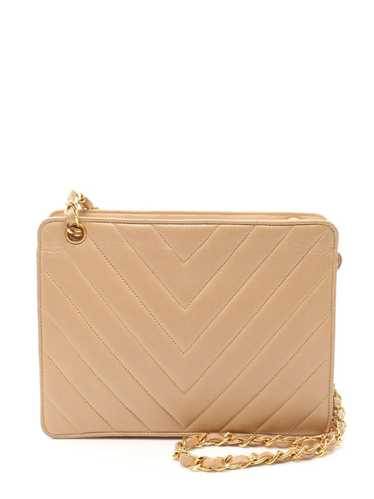 CHANEL V-Stitch Double Chain Clasp Shoulder Bag Beige 1825492 AK34137i –  brand-jfa