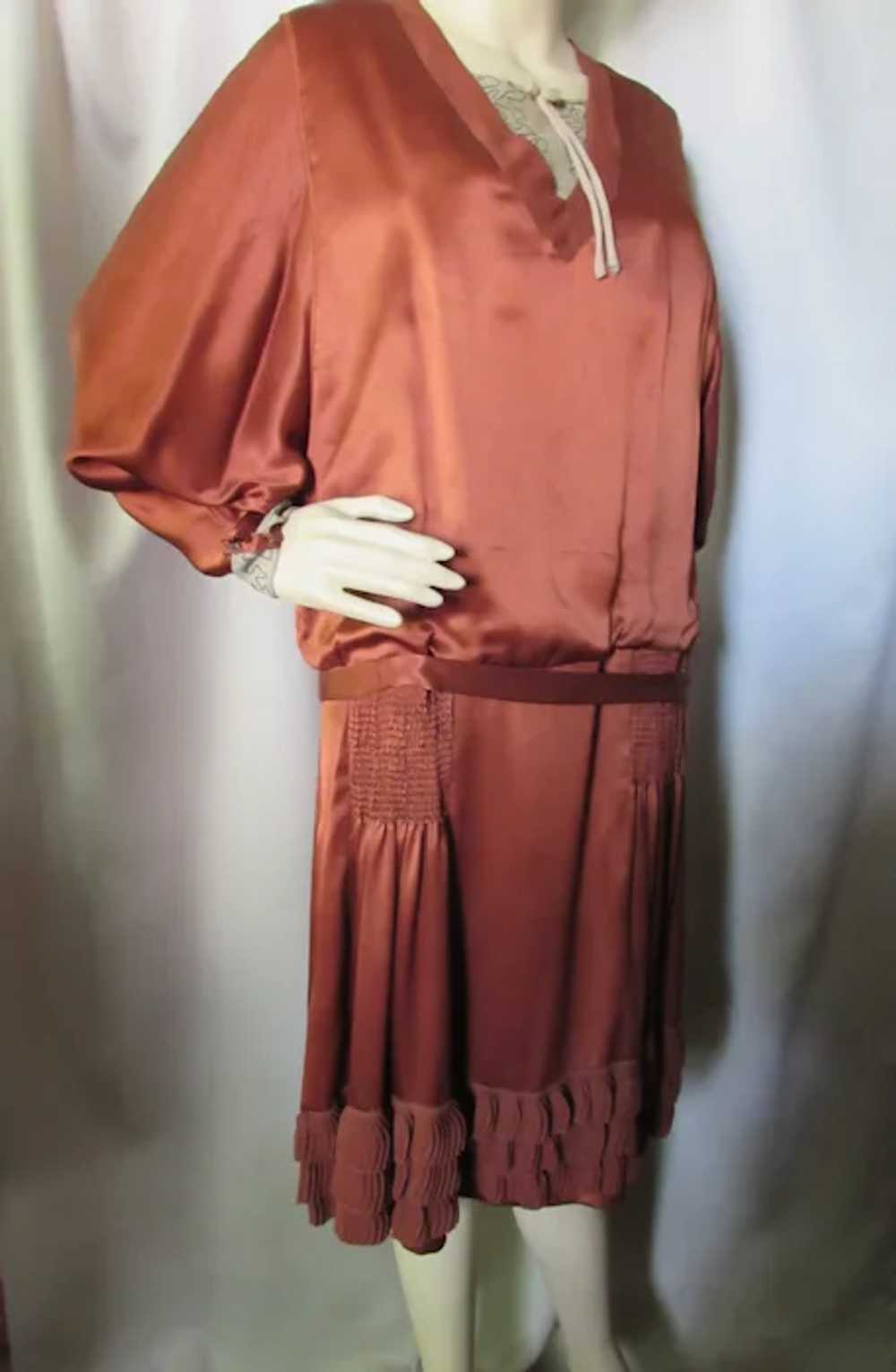 SALE Amazing & Authentic 1930 Era Copper Silk Dro… - image 3