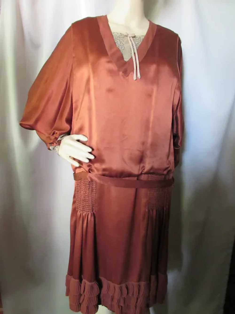 SALE Amazing & Authentic 1930 Era Copper Silk Dro… - image 4