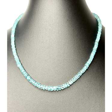 Ocean Blue Apatite and 14k Gold Necklace