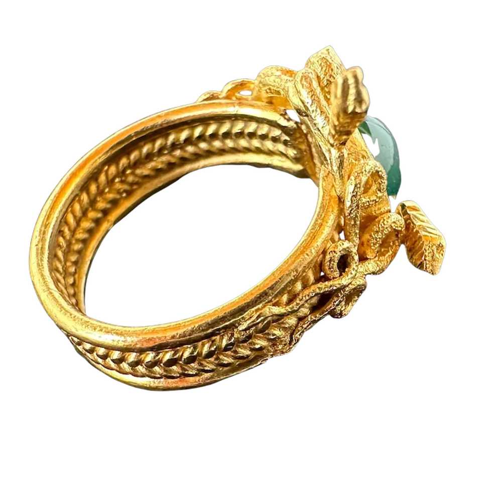 18K YG Snake Ring with Jade - image 10