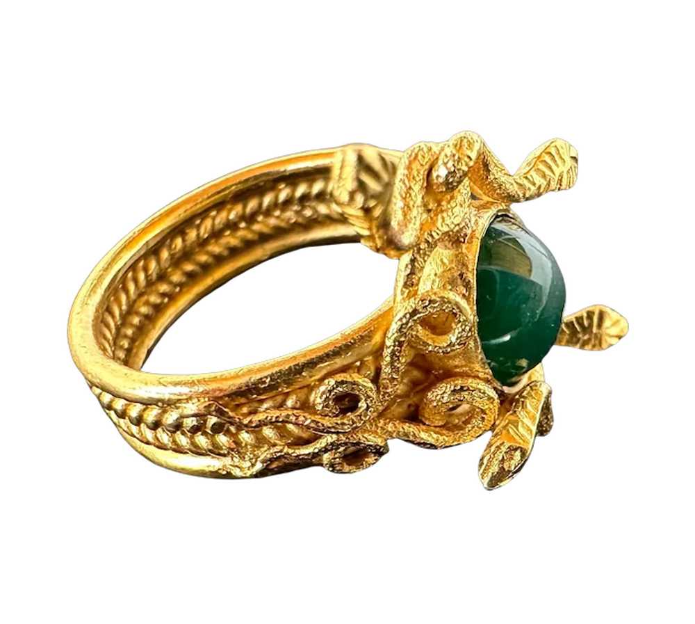 18K YG Snake Ring with Jade - image 11