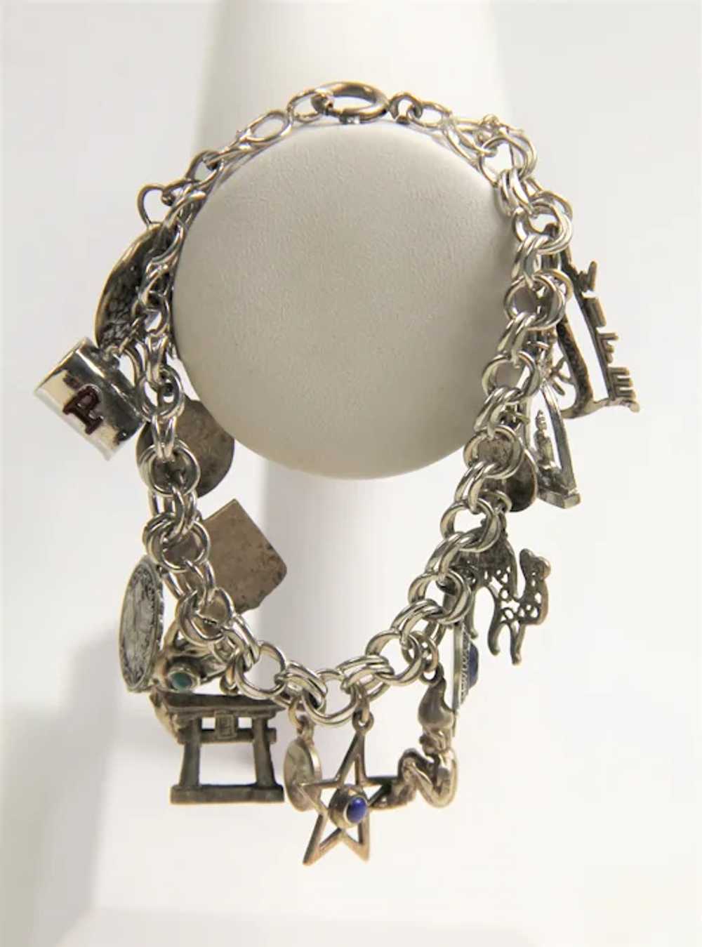 Vintage Sterling Charm Bracelet With Travel Theme - image 2