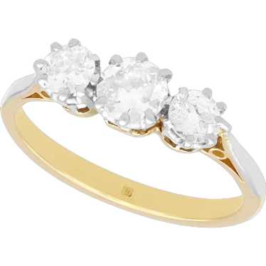 Vintage 0.69cttw Diamond and 18k Yellow Gold Plati