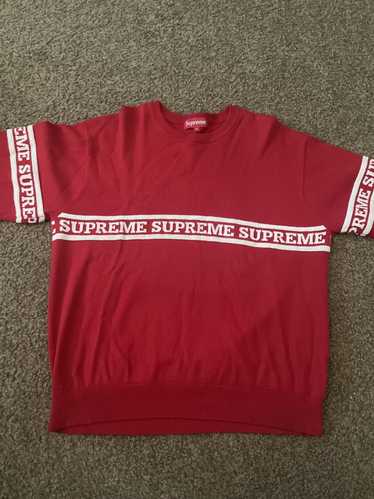 Supreme Supreme Logo Stripe Knit Top (Red)