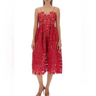 Self-Portrait Self portrait mid lace dress red and