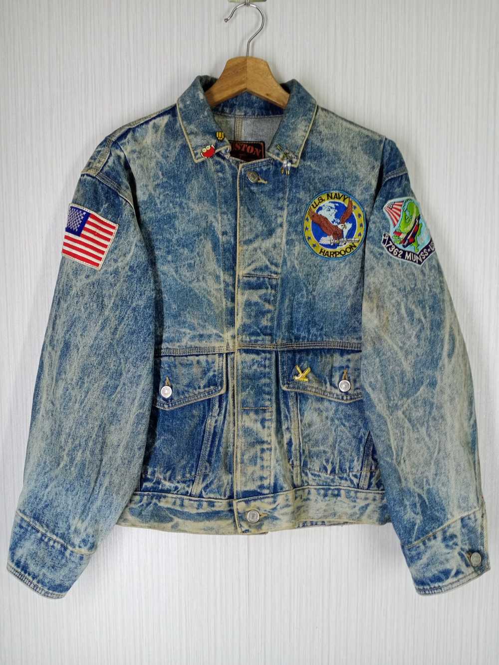 Denim Jacket × Usn × Vintage Vintage 80s Houston … - image 1