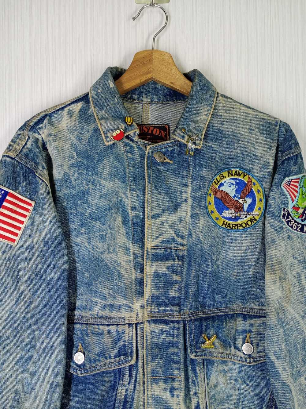 Denim Jacket × Usn × Vintage Vintage 80s Houston … - image 2