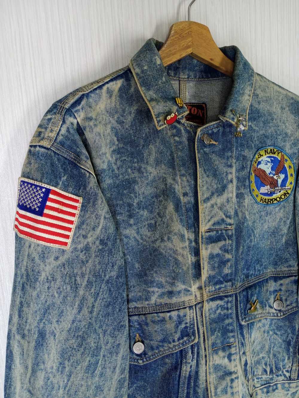 Denim Jacket × Usn × Vintage Vintage 80s Houston … - image 3