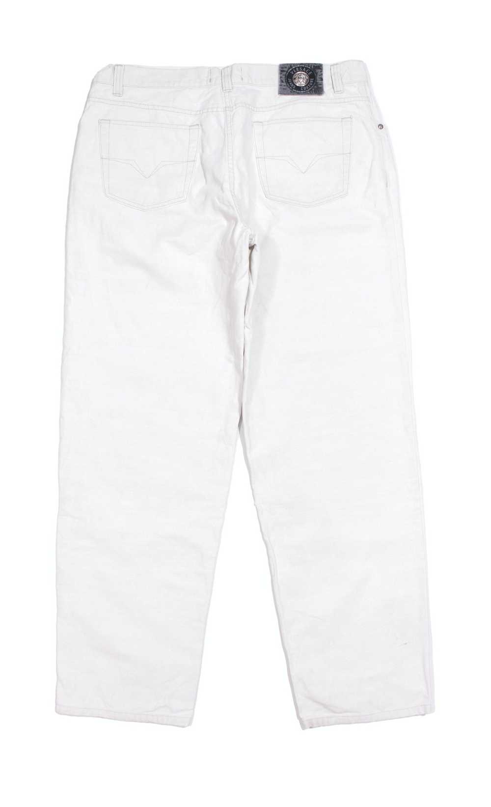 Versace 90S Medusa Buttons Cotton Linen Jeans Vin… - image 2