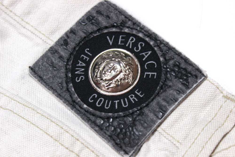 Versace 90S Medusa Buttons Cotton Linen Jeans Vin… - image 7