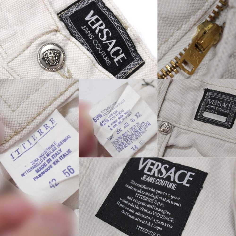 Versace 90S Medusa Buttons Cotton Linen Jeans Vin… - image 8