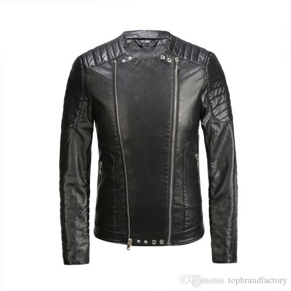 Balmain Balmain Black Lambskin Leather Biker Jack… - image 12