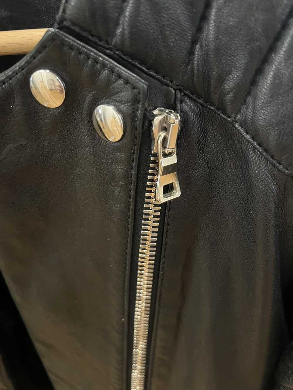 Balmain Balmain Black Lambskin Leather Biker Jack… - image 8
