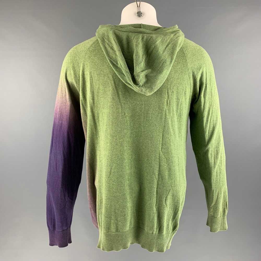 Diesel Green Purple Ombre Cotton Hooded Pullover - image 3
