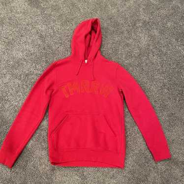 H&M Red “New York City” Graphic Velvety Textured Hoodie Sweatshirt