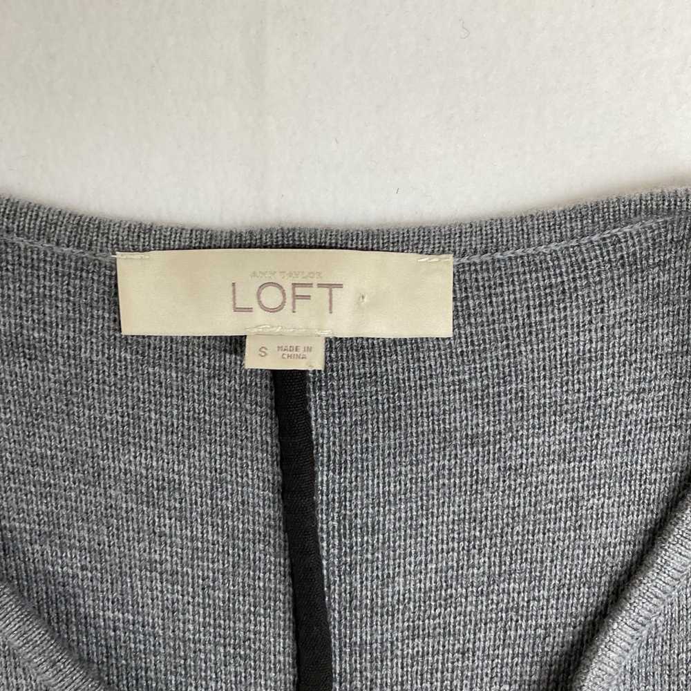 Loft LOFT GRAY wool cardigan knit zipped bike jac… - image 2