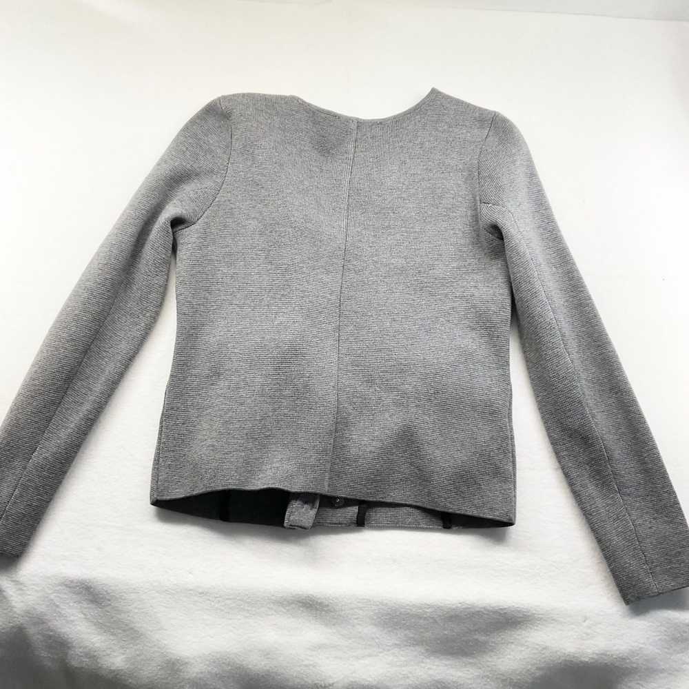 Loft LOFT GRAY wool cardigan knit zipped bike jac… - image 4