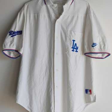 VTG 80s LA Dodgers Spellout Satin Fur Lining Jacket Peebles Baseball MLB USA