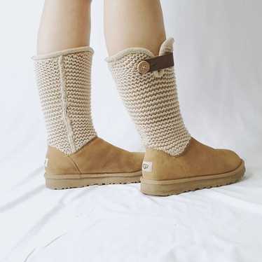 Ugg UGG Shaina Crochet Woven Chestnut Boots