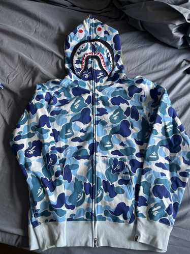 THERMOGRAPHY BAPE camo shark full zip hoodie Black A Bathing Ape Size L