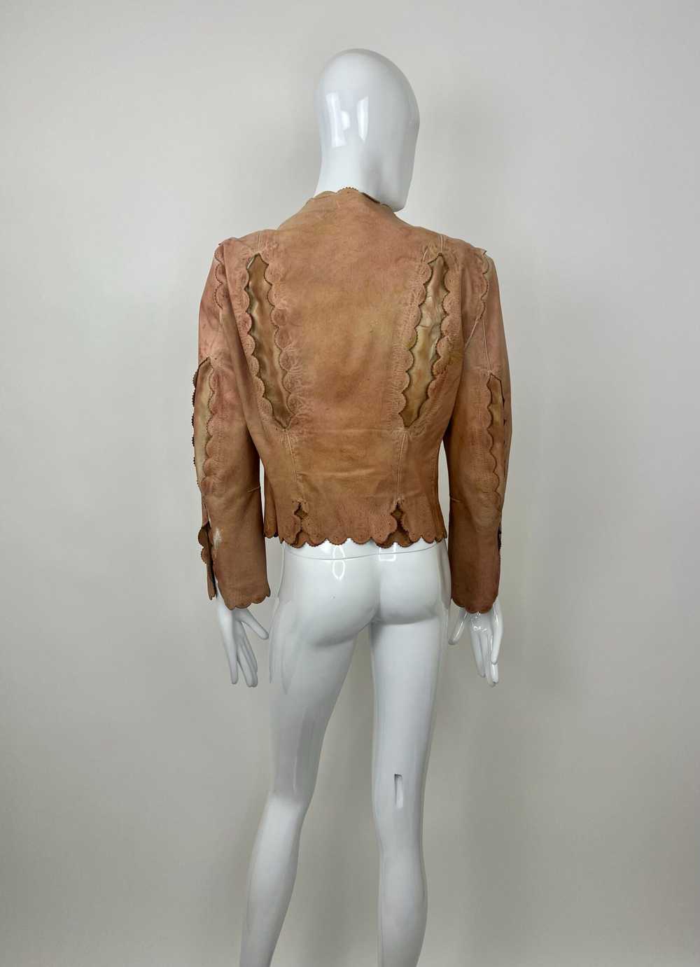 Alexander McQueen Scalloped Leather Slash Jacket … - image 2