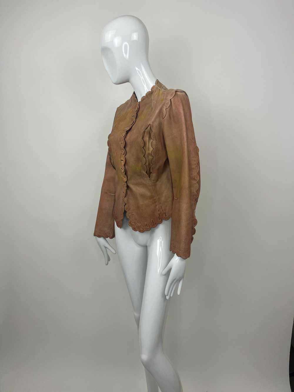 Alexander McQueen Scalloped Leather Slash Jacket … - image 4