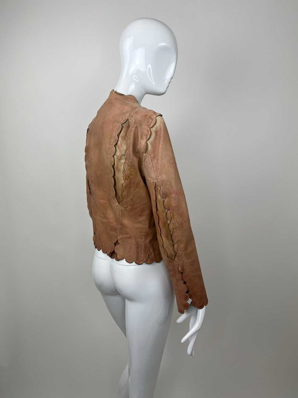 Alexander McQueen Scalloped Leather Slash Jacket … - image 5