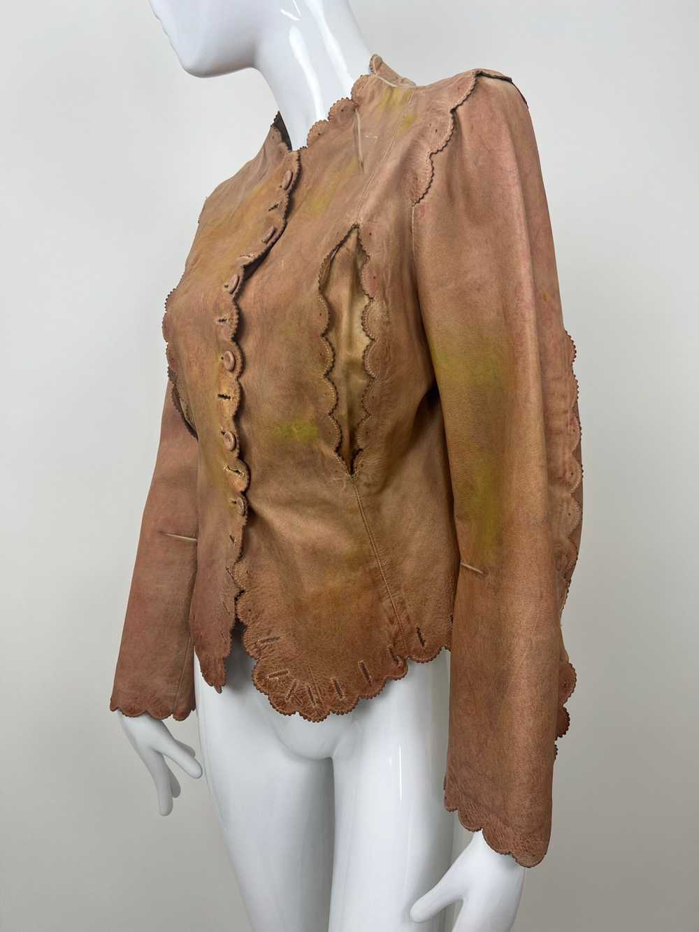 Alexander McQueen Scalloped Leather Slash Jacket … - image 6