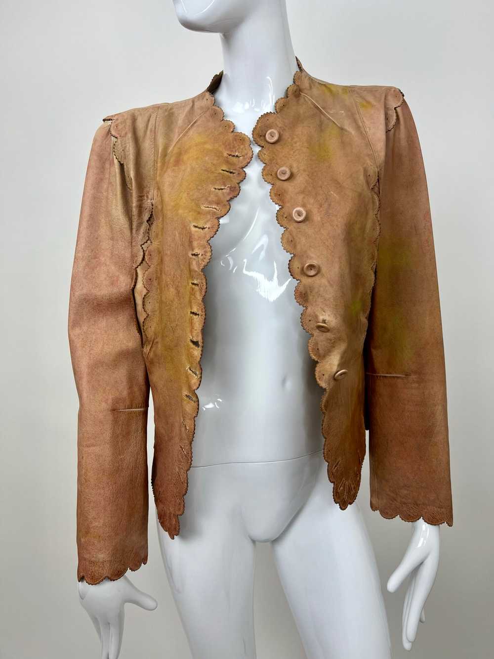 Alexander McQueen Scalloped Leather Slash Jacket … - image 7