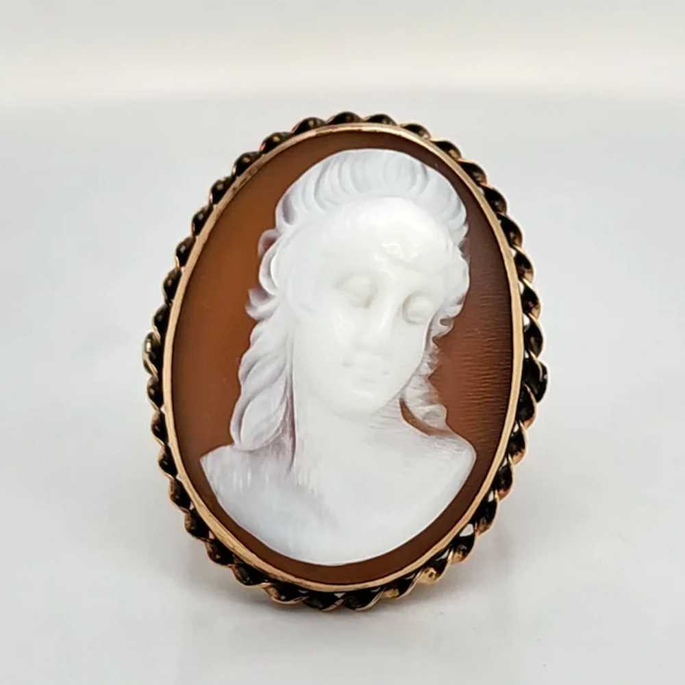 Victorian High Relief Hard Shell Cameo Ring Woman… - image 4