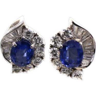 Sapphire Diamond Ear Clips