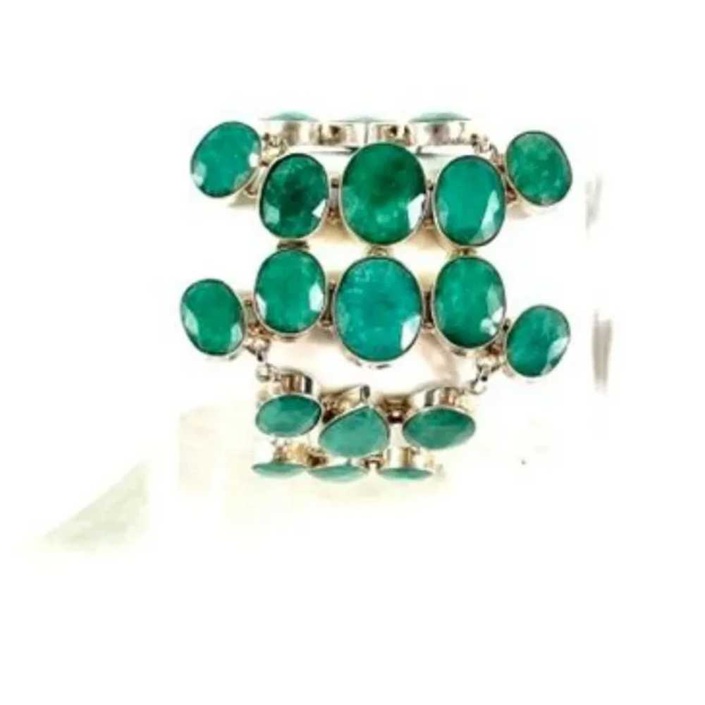 Green Beryl Bracelet Faceted Stones in 925 Settin… - image 10