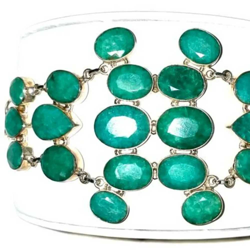 Green Beryl Bracelet Faceted Stones in 925 Settin… - image 9