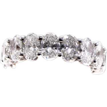 Oval Brilliant Cut Diamond Platinum Eternity Band